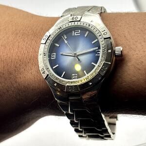 Retro Silver & Blue Men's Watch